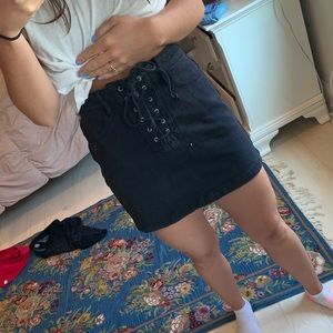 Kendall and Kylie denim lace up skirt